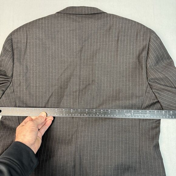 Tasso Elba Mens Black Striped Sport Coat Suit Jacket Blazer Size S42 - 90% Wool - Picture 15 of 16